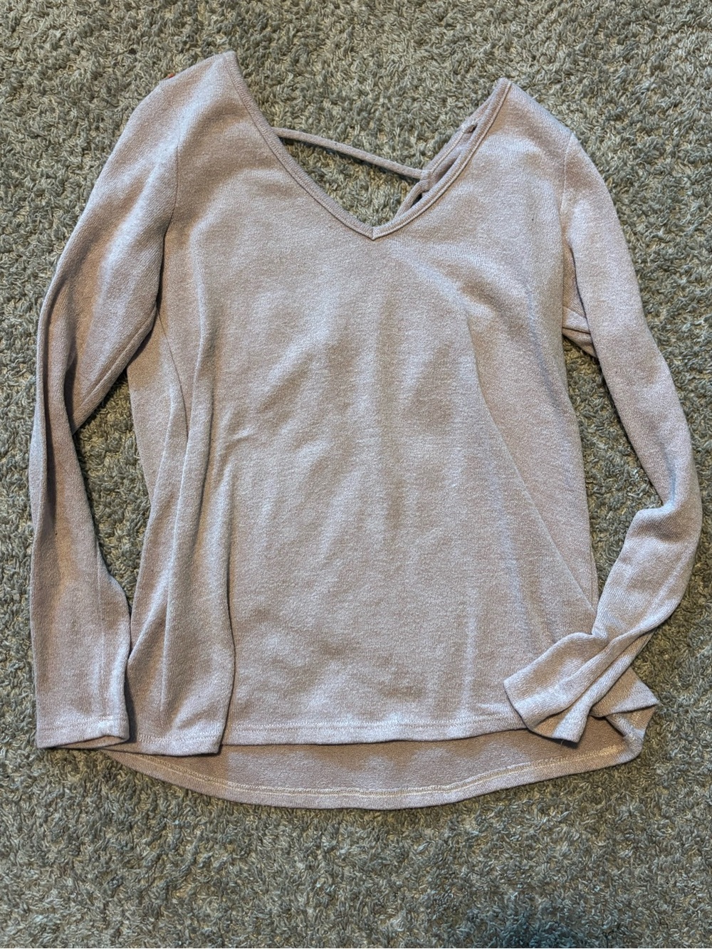 Socialite Soft V-Neck Long Sleeve Top in Taupe